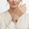 Cuff Silver 19 Row Stacked Bangle Bracelet Women