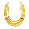 Glass Bead Yellow 4 Strand Tribal Layered Necklace