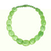 Bead Graduated Green Disc Barrel Clasp Necklace