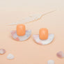Stud Coral Funky Retro Throwback Style Earrings