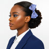 ZPB Merch Blue Clear Checker Stone Bow Hair Clip