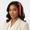 DST Merch Red White Ribbon Hair Bow Clip