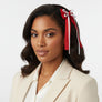DST Merch Red White Ribbon Hair Bow Clip