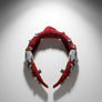 Headband Elephant Embroidered Burgundy Knot Style