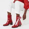 DST Boots on the Ground Red White Boot Bow