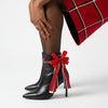 DST Boots on the Ground Red Black Boot Bow