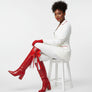 DST Boots on the Ground Red Black Boot Bow