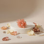 Cocktail Coral Sculpted Petal and Bead Flower Ring