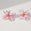 Stud Pink Tropical Flower Oversized Petal Earrings