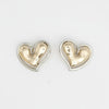 Stud Two Tone Gold Silver Chubby Heart Earrings