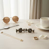 Stud Sweet Candy Black and Gold Crystal Earrings