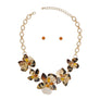 Collar Leopard Die Cut Gold Flower Artisan Necklace