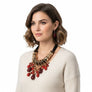 Beaded Red Stone Global Artisan Leather Necklace
