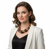 Collar Earthy Artisan Brown Leather Wood Necklace