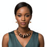 Collar Earthy Artisan Leather Wood Disc Necklace