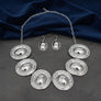 Collar Silver Organic Oval Domed Link Necklace