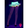 Pastel Colors Fishnet Pantyhose (Glow UV Reactive) Women's Halloween One Size