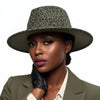 Fedora Olive Green Leopard Print Hat