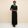 Handmade Teal Satin Scarf Necklace Set