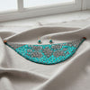 Handmade Teal Satin Scarf Necklace Set