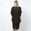 DIONA J DRAWSTRING JERSEY KIMONO ONE SIZE COLOR BLACK