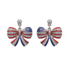 American Flag Ribbon Metal Earrings