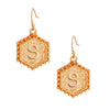 S Hexagon Initial Earrings