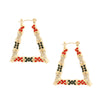 Red and Green Bling Trapezoid Bamboo Hoops