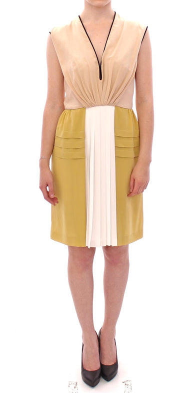 Multicolor Silk Sleeveless Above Knees Dress