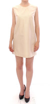 Beige Sleeveless Shift Mini Dress