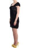 Black Shift Sheath Dress Short Sleeve