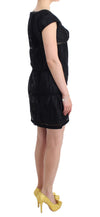 Black Shift Sheath Dress Short Sleeve