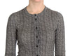 Black White Wool Top Cardigan Sweater