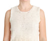 Beige Cotton Blend Knitted Sleeveless Sweater