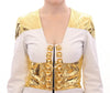 White Gold Metallic Leather Jacket