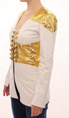 White Gold Metallic Leather Jacket