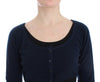 Blue Cashmere Cardigan Sweater