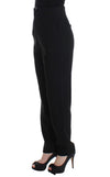 Black High Waist Straight Slim Dress Pants