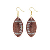 Brown Football Padded Earrings