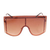 Brown Designer Shield Sunglasses