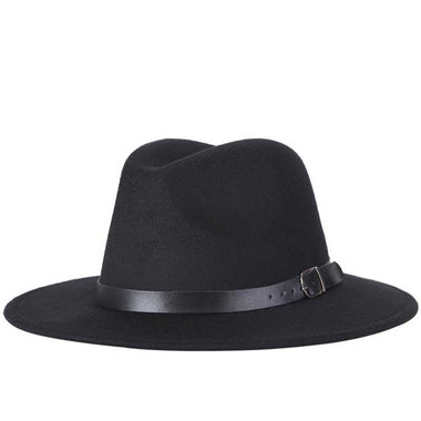 Unisex Fedora Brim Casual Jazz Hat Belt Woolen Outdoor Blend Cap Manhattan Suede