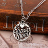 Super Mom Daughter Son Love Mama Women Necklace Pendant for Mothers Day Gift