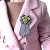 Unisex Vintage Brooch Bowknot Plated Trendy British Navy Badge Collar Ribbon Pin
