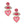 Pink Embroidered Heart Earrings