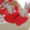 7 Tone 20Pcs Mini Love Heart Wooden Clothes Pin Birthday Wedding Photo Clips Peg