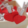 7 Tone 20Pcs Mini Love Heart Wooden Clothes Pin Birthday Wedding Photo Clips Peg