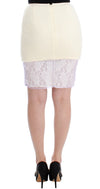White Pencil Lace Skirt