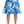 Blue Peplum Fresco-Print Straight Pencil Skirt