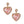 Pearl and Pink Resin Heart Earrings