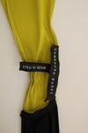 Black Yellow Silk Shift Sheath Coctail Dress